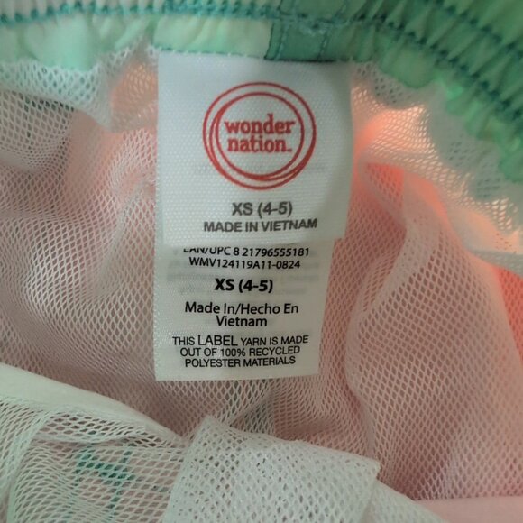Wonder Nation UPF 50 Plus Quick Dry Swim Shorts XS (4-5) - Picture 2 of 5
